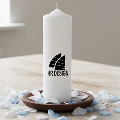 Kerze / Stumpenkerze mit Fotodruck deines Logos / Designs 250 x 78 mm