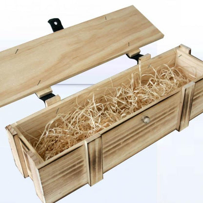 Holzkiste / Holzbox 1er geflammt mit Gravur deines Logos / Designs