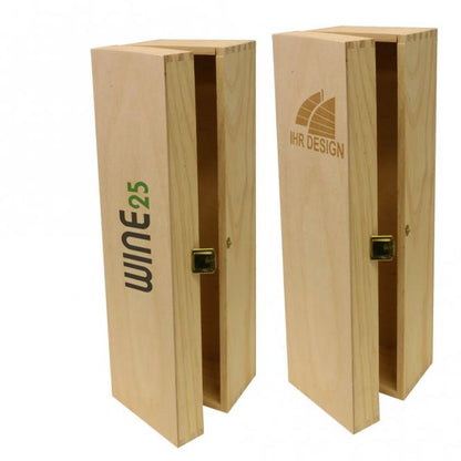 Holzkiste 1er mit Gravur / Fotodruck deines Logos / Designs