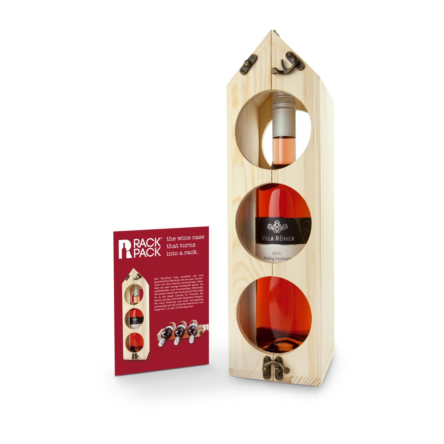 Rackpack – Weinregal-Geschenkset inklusive Roséwein