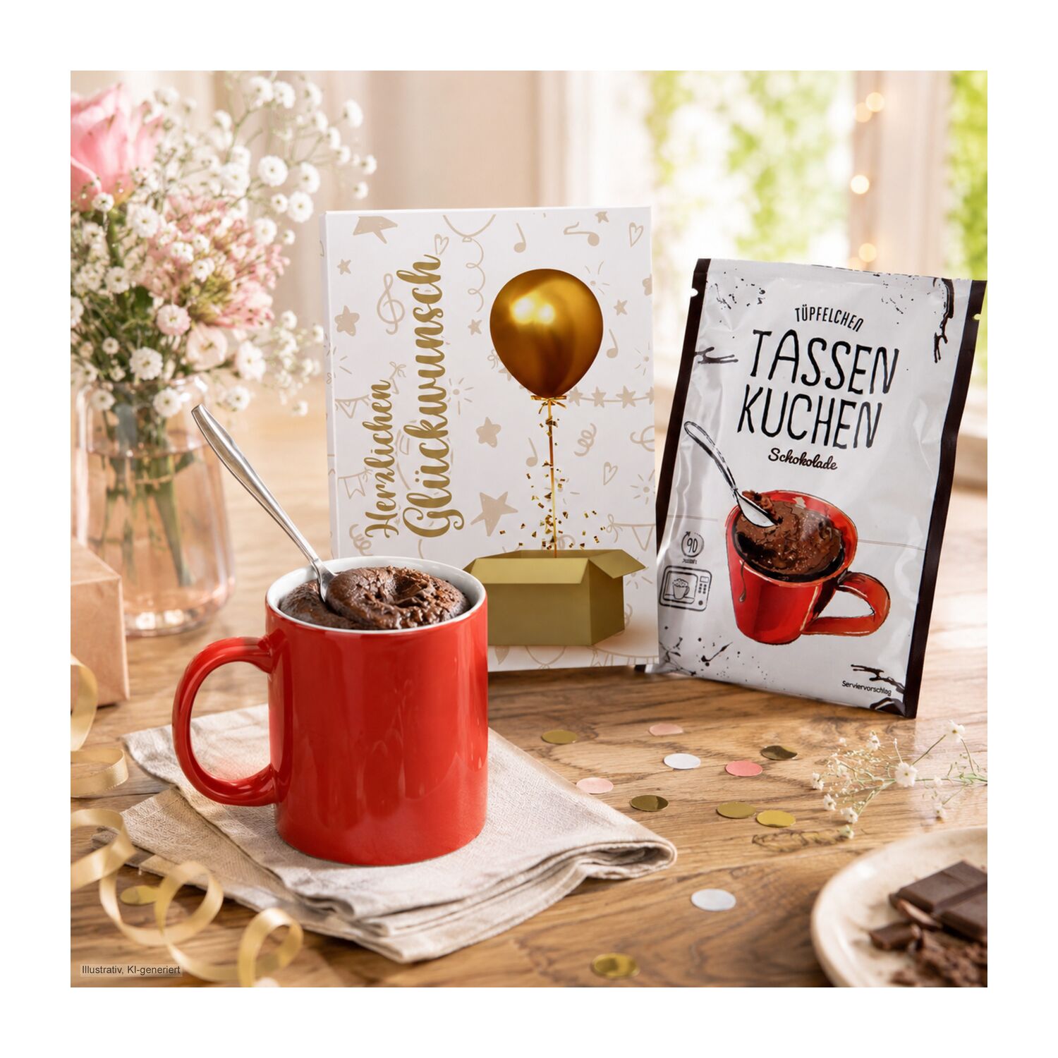 Tassenkuchen Schokolade 70 g, Herzlichen Glückwunsch