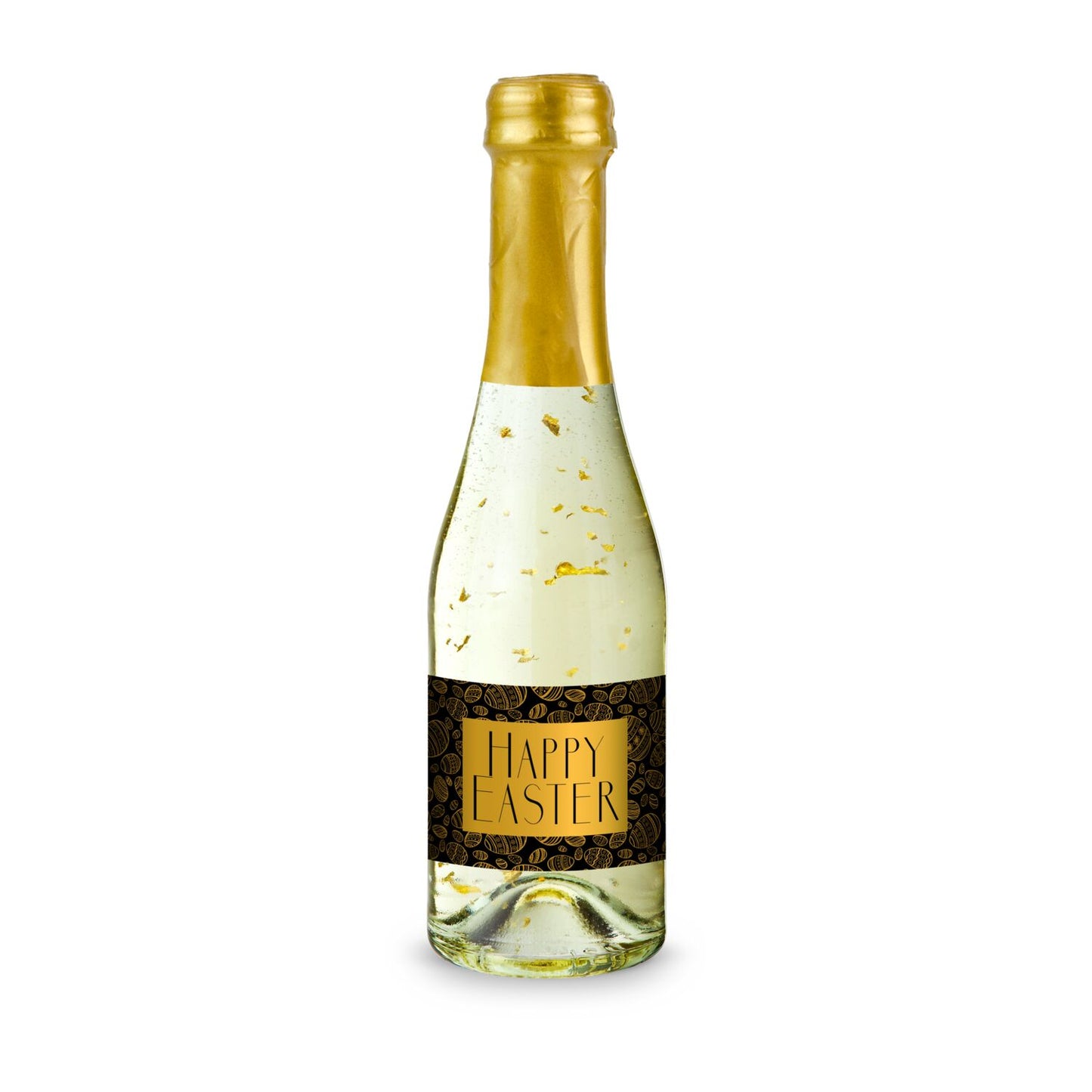 Hasengold - 6 x Goldflockentraum Piccolo 0,2 l - Flasche klar, Kapsel gold