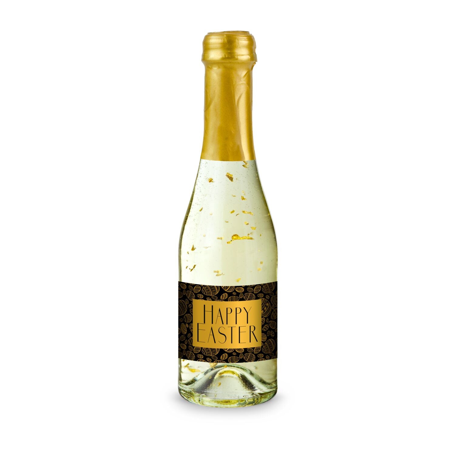 Hasengold - 6 x Goldflockentraum Piccolo 0,2 l - Flasche klar, Kapsel gold