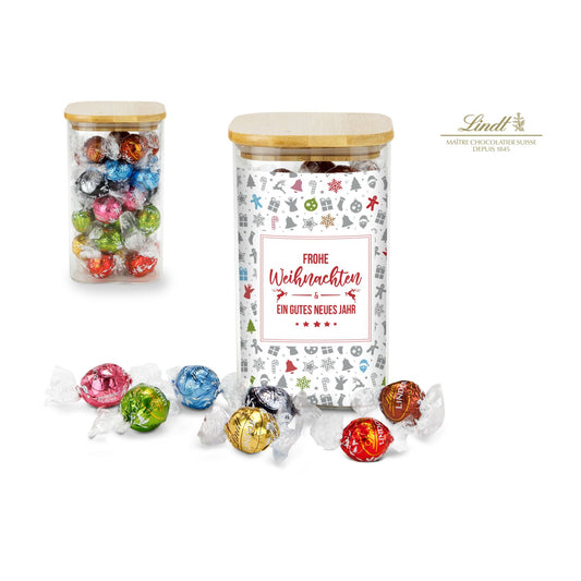 Lindor Team-Glas Frohe Weihnachten mit 35 Lindt Lindorkugeln