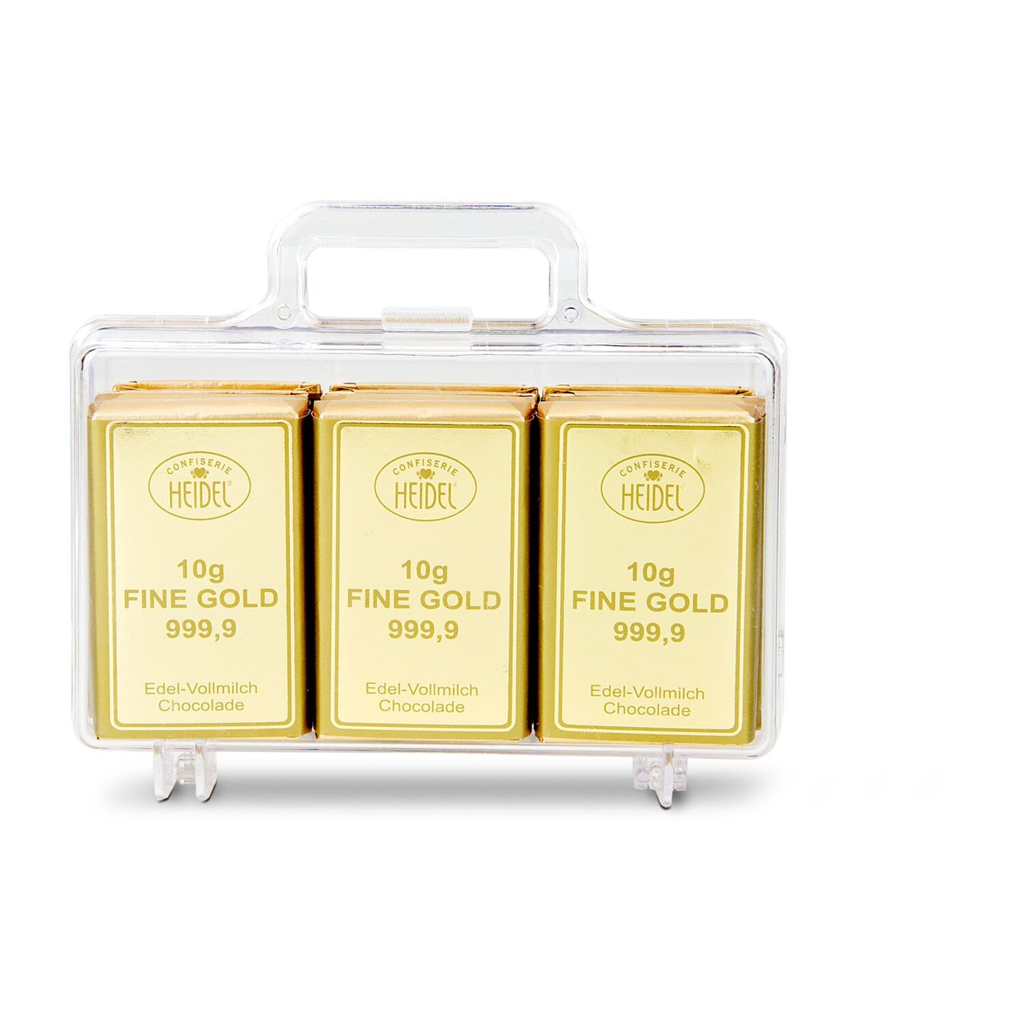 Sie sind Gold wert - Goldkoffer mit 12 Goldbarren, Edelvollmilch-Schokolade (120 g)