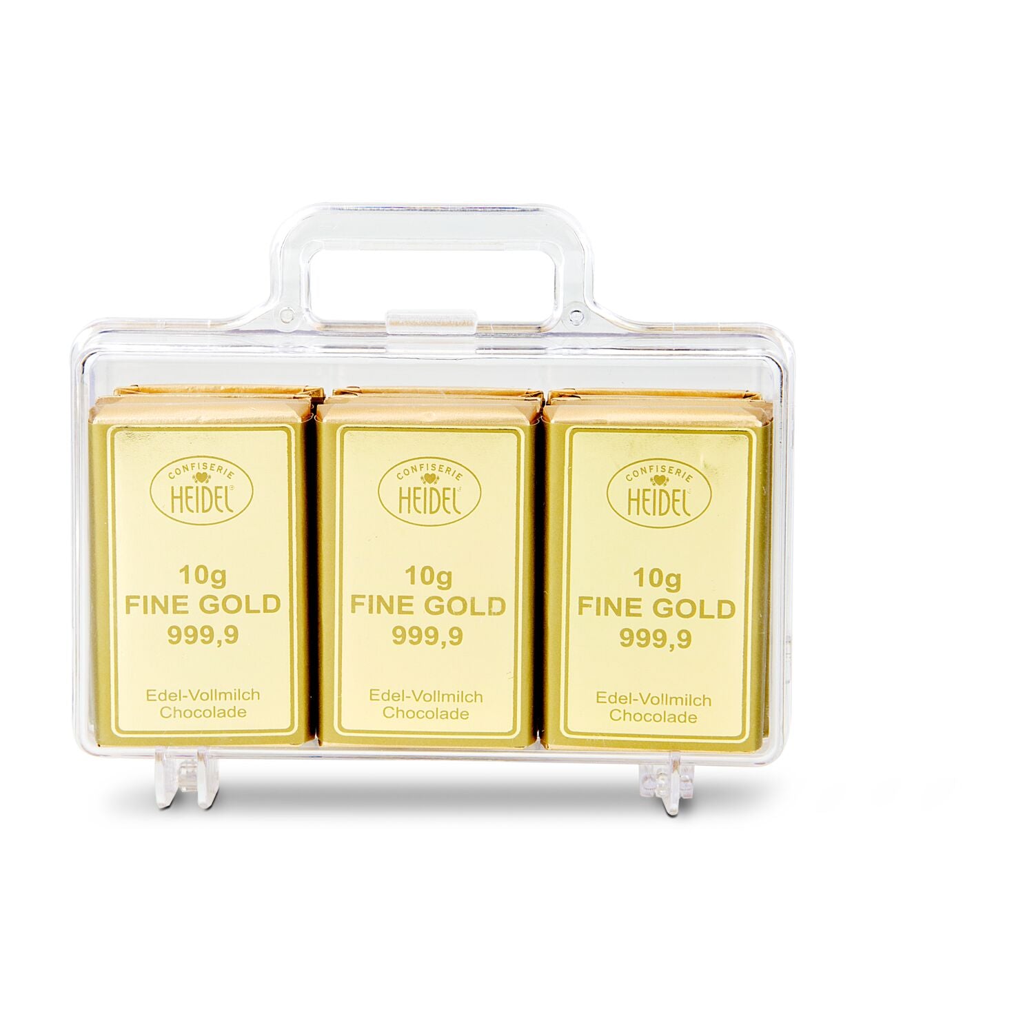 Sie sind Gold wert - Goldkoffer mit 12 Goldbarren, Edelvollmilch-Schokolade (120 g)