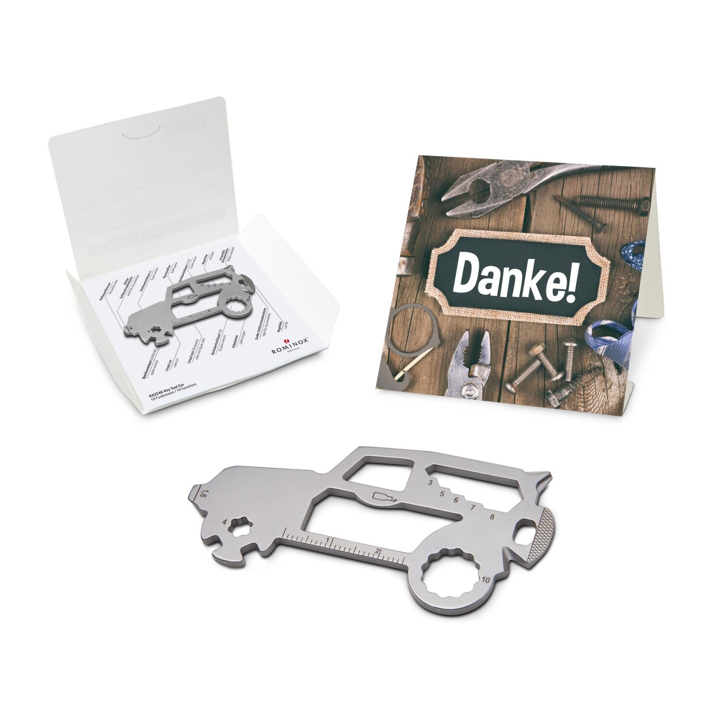 ROMINOX® Key Tool / Multifunktionswerkzeug im Motiv-Mäppchen Danke