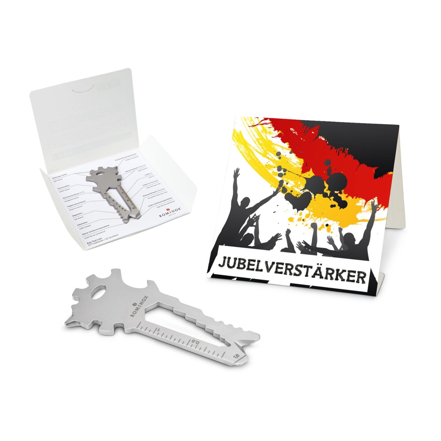 ROMINOX® Key Tool / Multifunktionswerkzeug im Motiv-Mäppchen Deutschland Fan Jubelverstärker