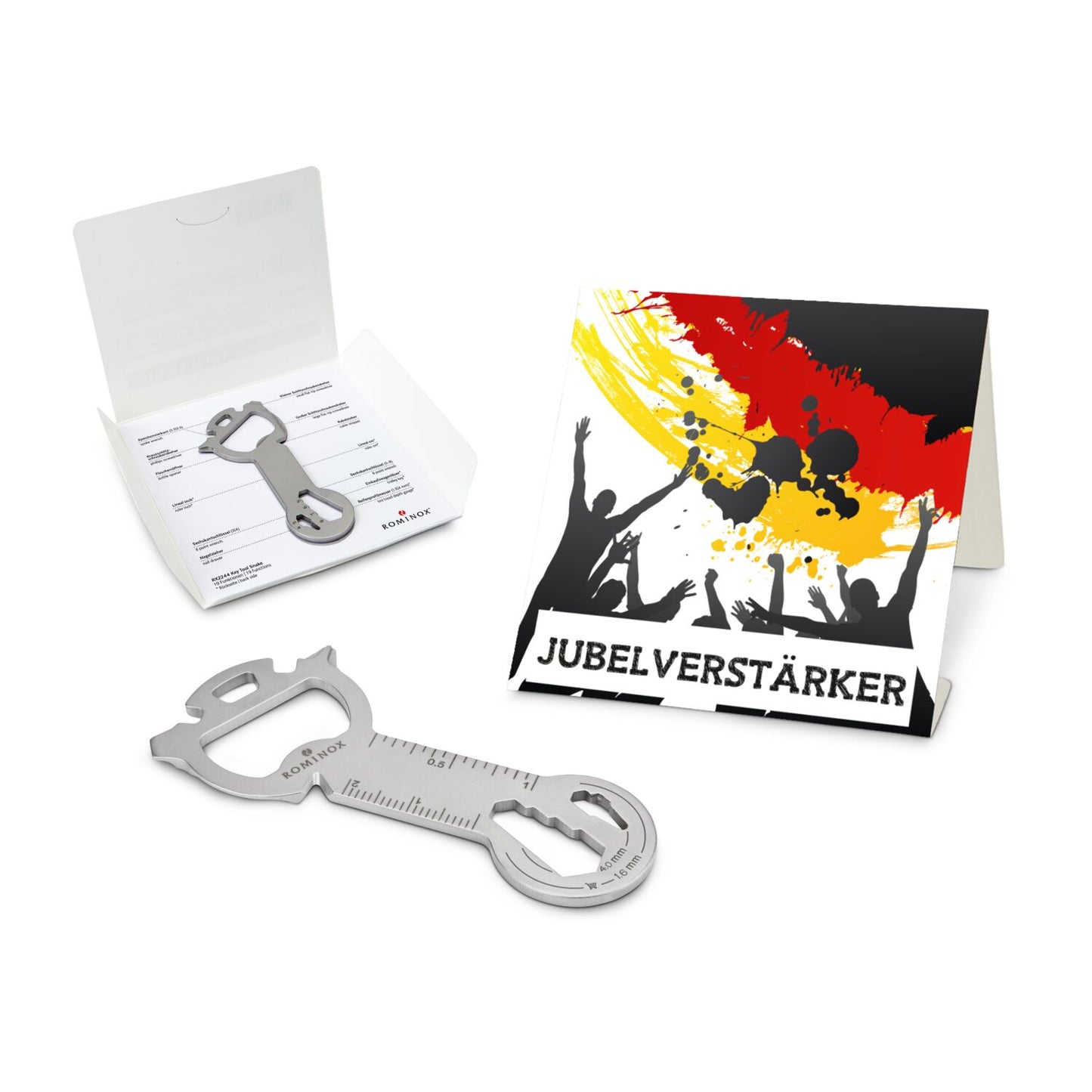 ROMINOX® Key Tool / Multifunktionswerkzeug im Motiv-Mäppchen Deutschland Fan Jubelverstärker