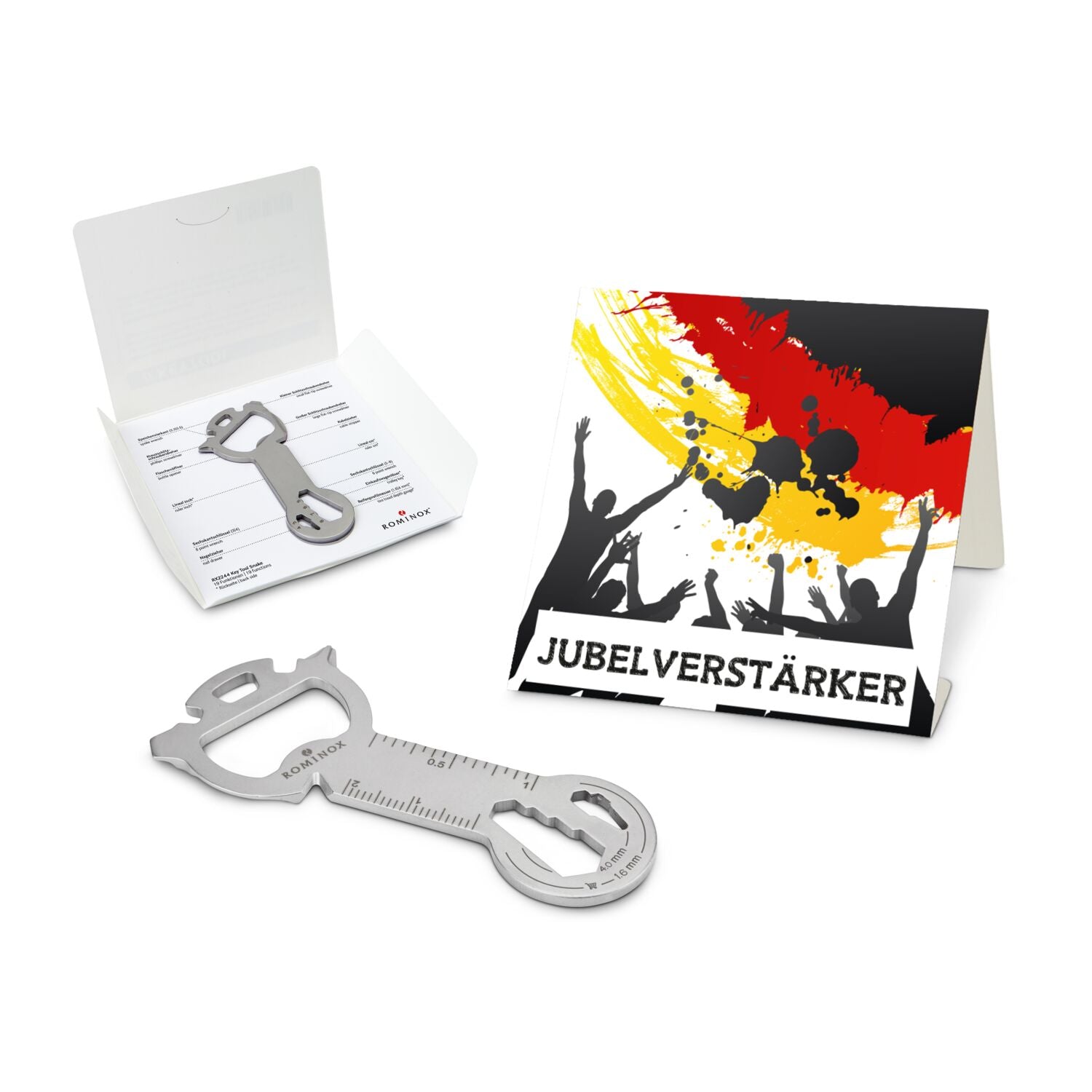 ROMINOX® Key Tool / Multifunktionswerkzeug im Motiv-Mäppchen Deutschland Fan Jubelverstärker