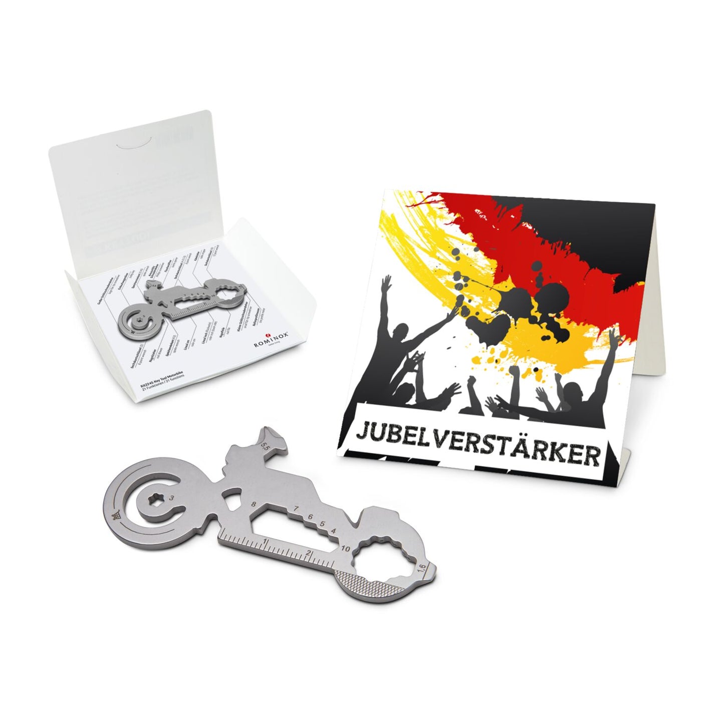 ROMINOX® Key Tool / Multifunktionswerkzeug im Motiv-Mäppchen Deutschland Fan Jubelverstärker