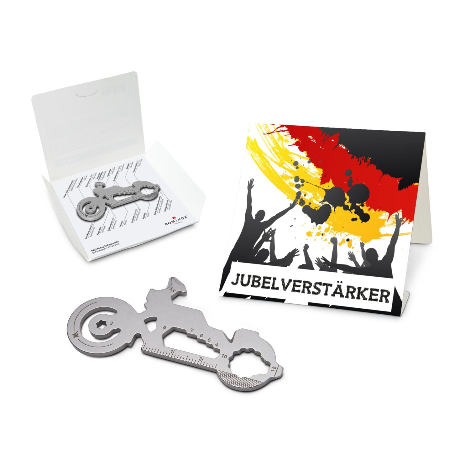 ROMINOX® Key Tool / Multifunktionswerkzeug im Motiv-Mäppchen Deutschland Fan Jubelverstärker