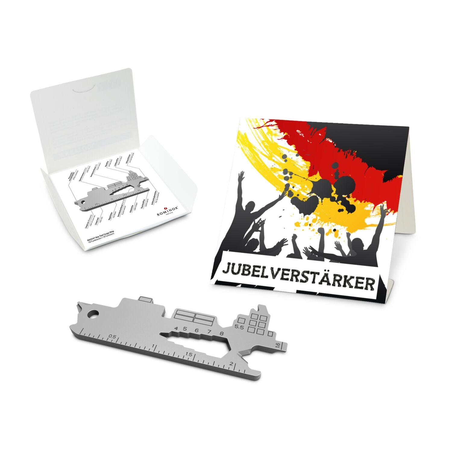 ROMINOX® Key Tool / Multifunktionswerkzeug im Motiv-Mäppchen Deutschland Fan Jubelverstärker