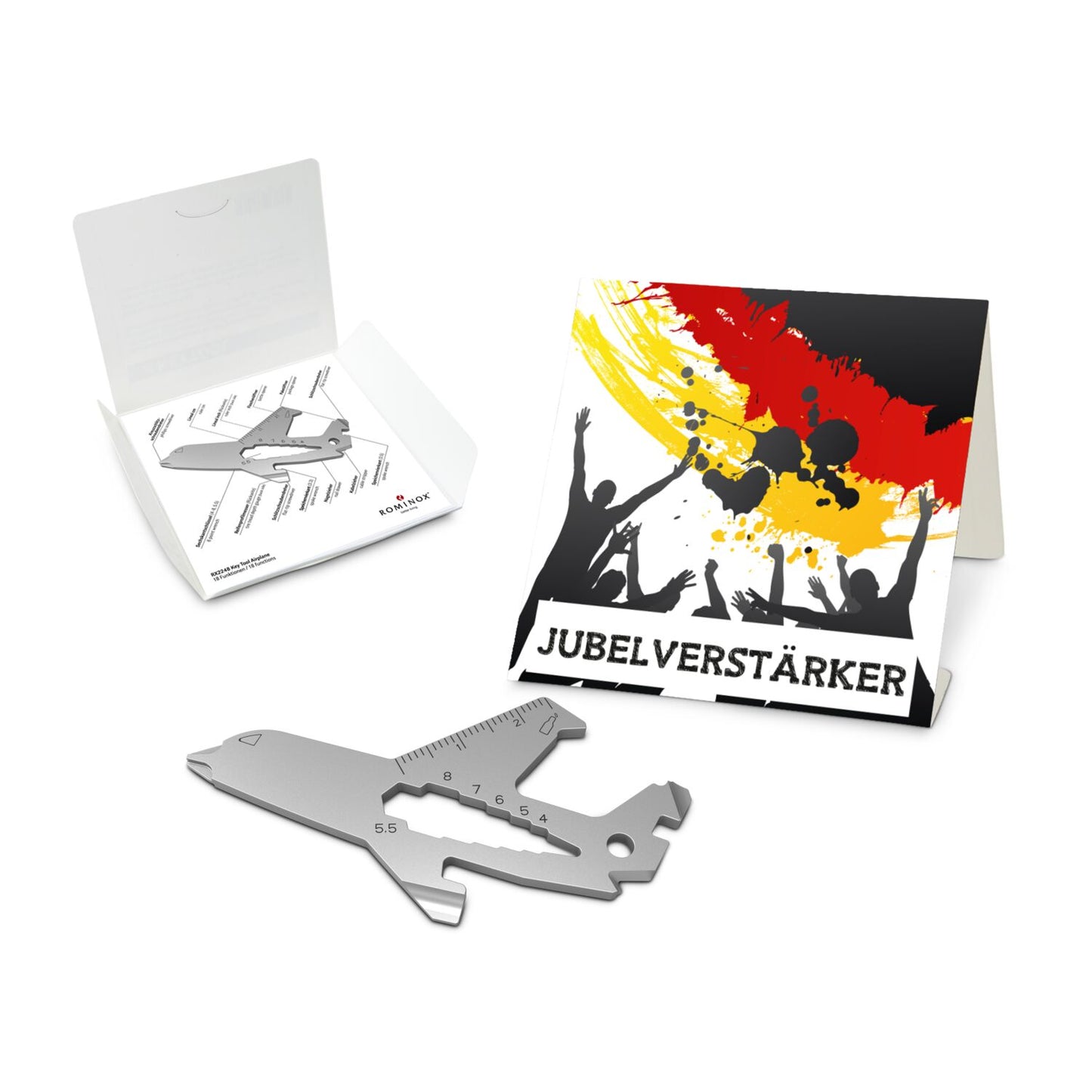 ROMINOX® Key Tool / Multifunktionswerkzeug im Motiv-Mäppchen Deutschland Fan Jubelverstärker
