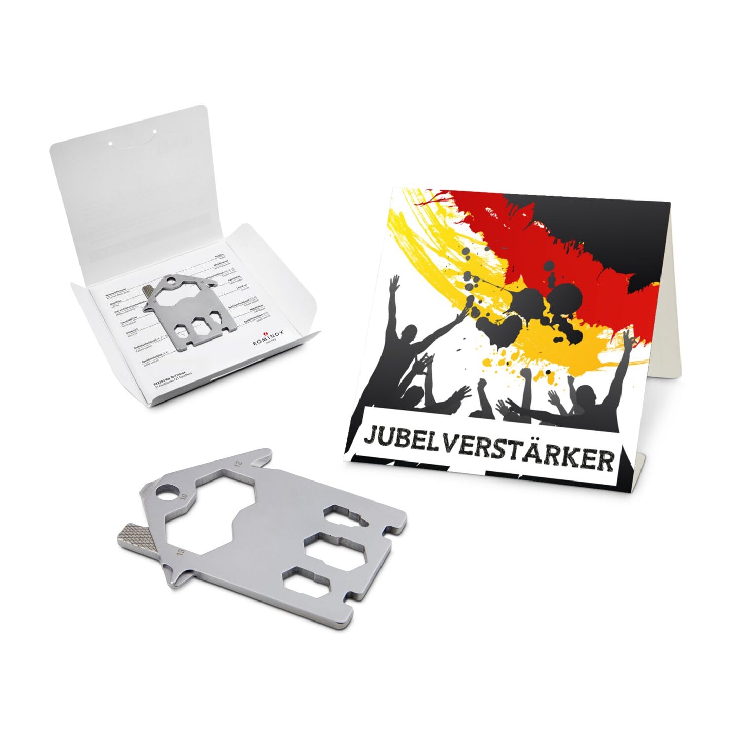 ROMINOX® Key Tool / Multifunktionswerkzeug im Motiv-Mäppchen Deutschland Fan Jubelverstärker