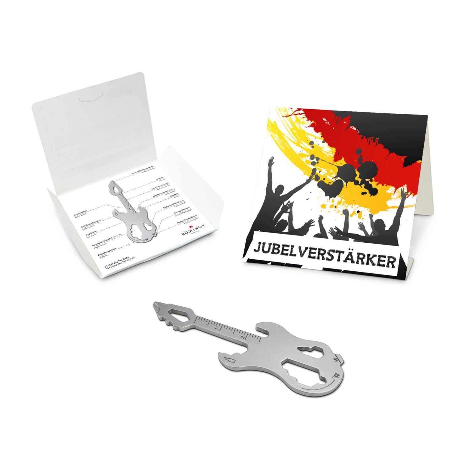 ROMINOX® Key Tool / Multifunktionswerkzeug im Motiv-Mäppchen Deutschland Fan Jubelverstärker