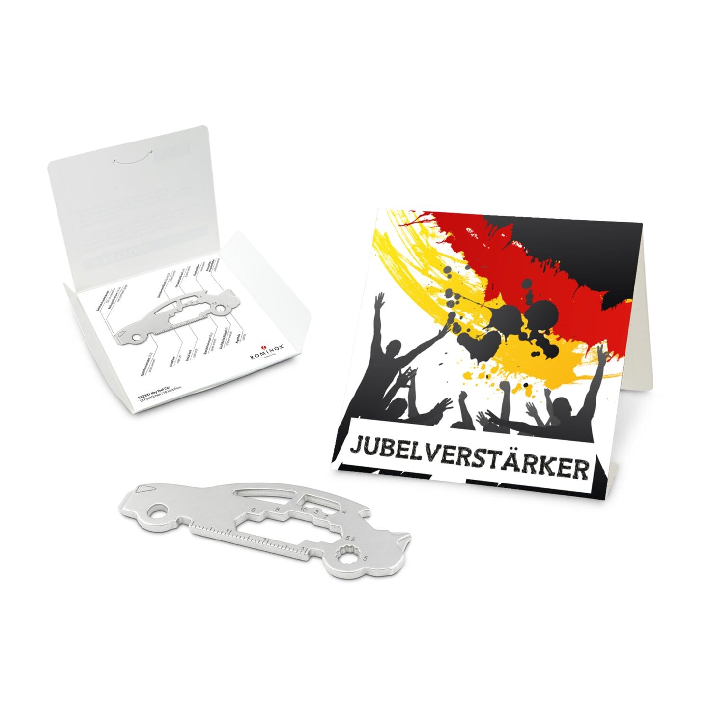 ROMINOX® Key Tool / Multifunktionswerkzeug im Motiv-Mäppchen Deutschland Fan Jubelverstärker