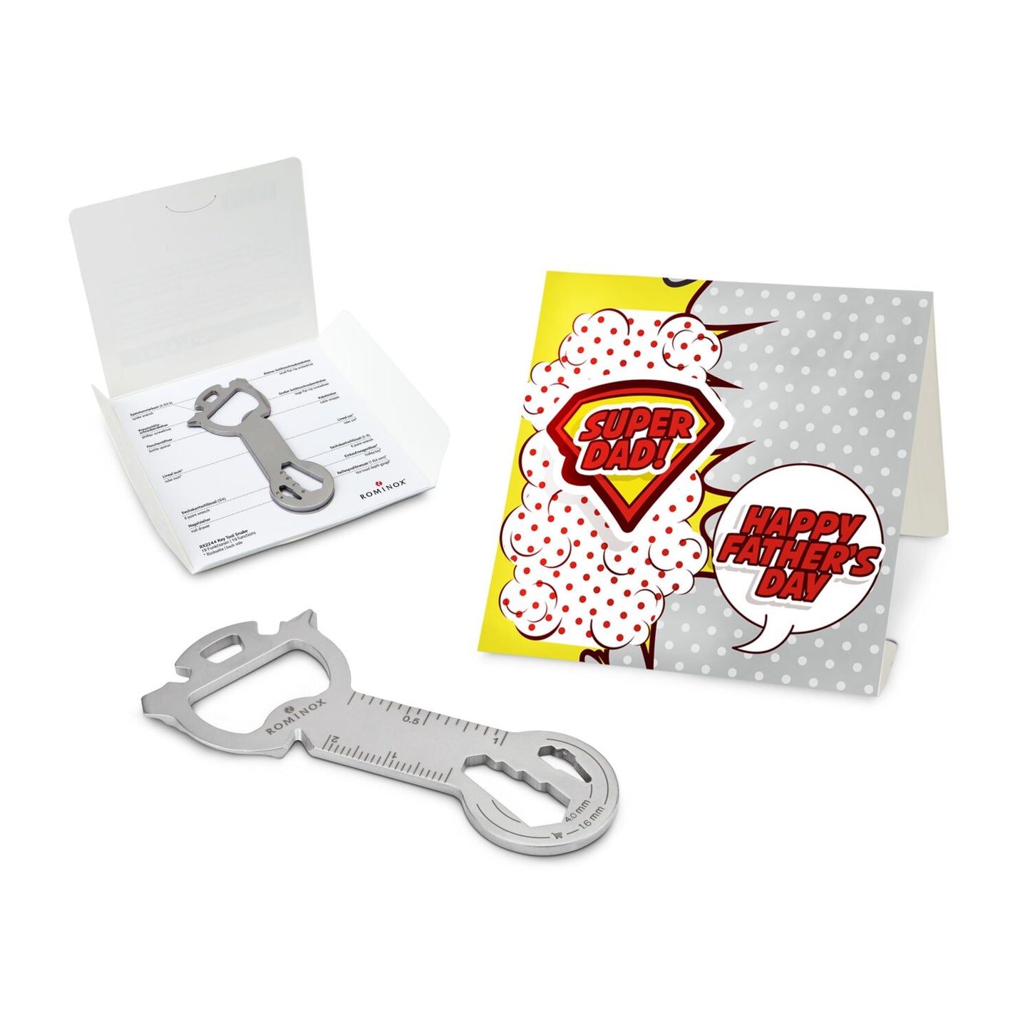 ROMINOX® Key Tool / Multifunktionswerkzeug im Motiv-Mäppchen Super Dad
