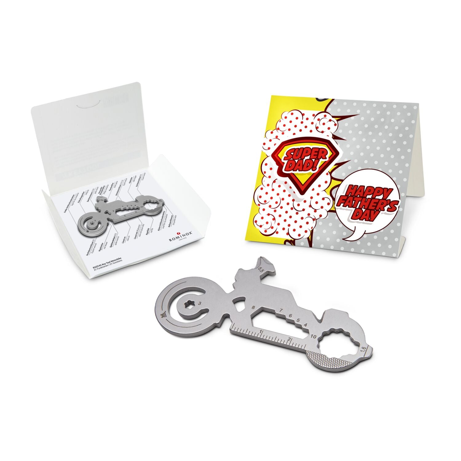 ROMINOX® Key Tool / Multifunktionswerkzeug im Motiv-Mäppchen Super Dad