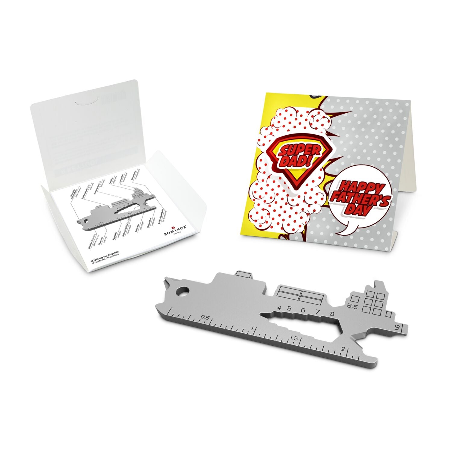 ROMINOX® Key Tool / Multifunktionswerkzeug im Motiv-Mäppchen Super Dad