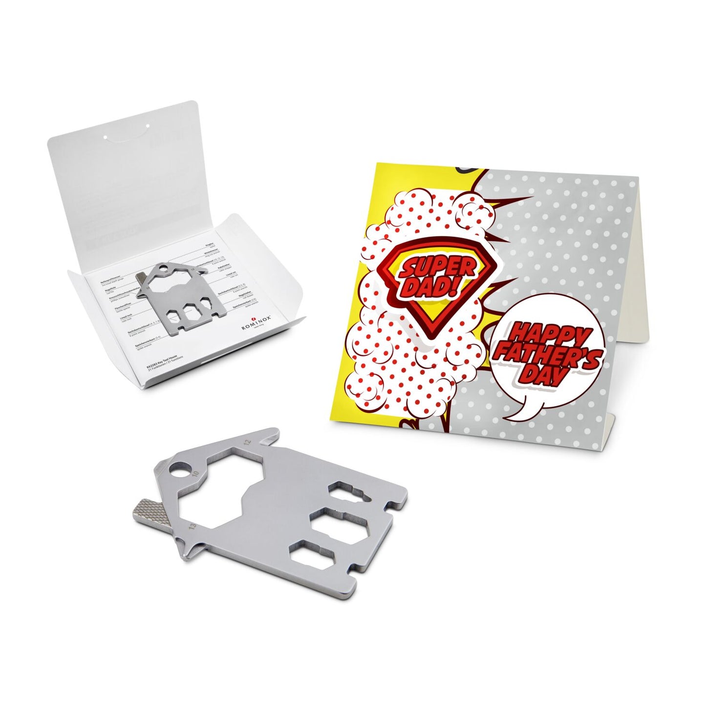 ROMINOX® Key Tool / Multifunktionswerkzeug im Motiv-Mäppchen Super Dad