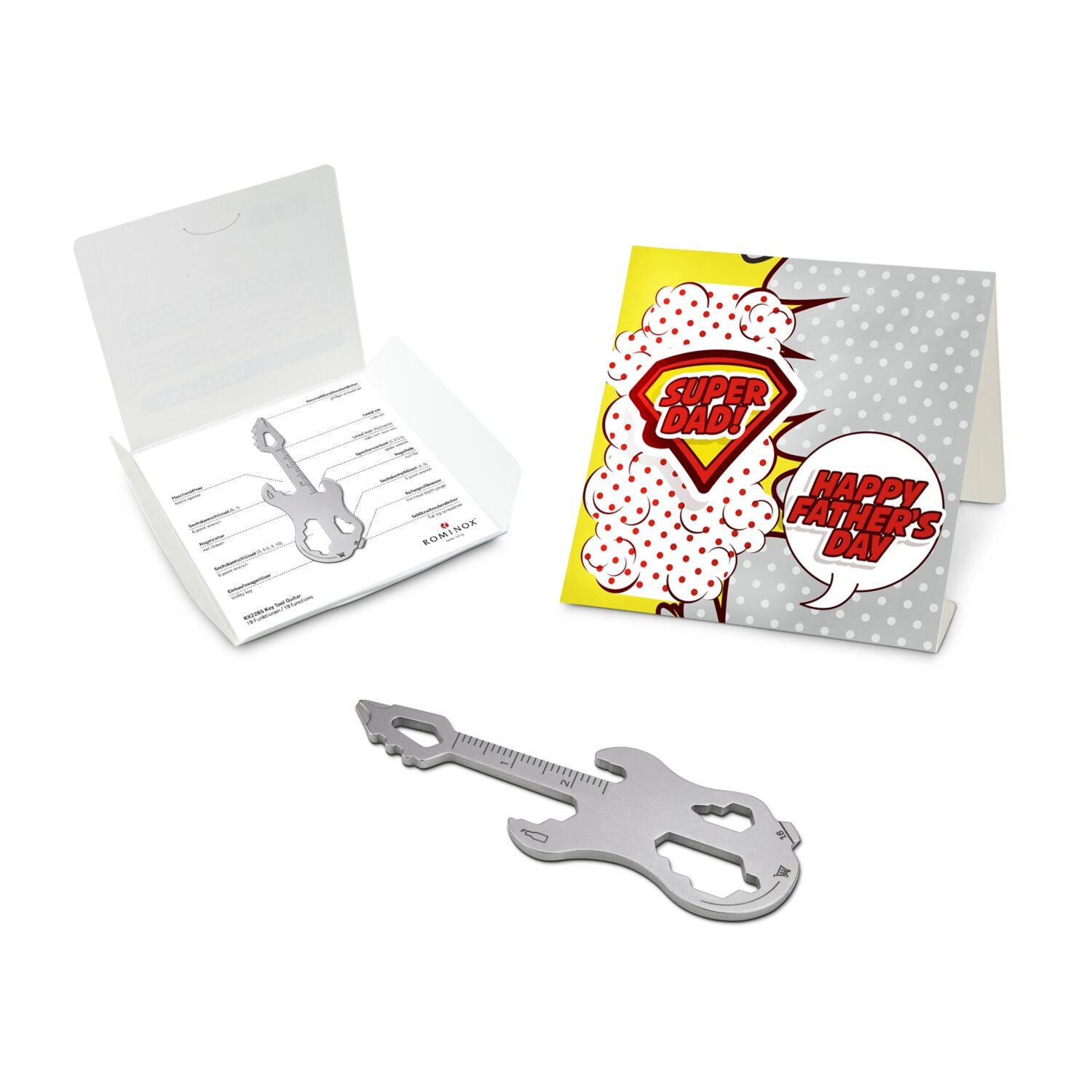 ROMINOX® Key Tool / Multifunktionswerkzeug im Motiv-Mäppchen Super Dad