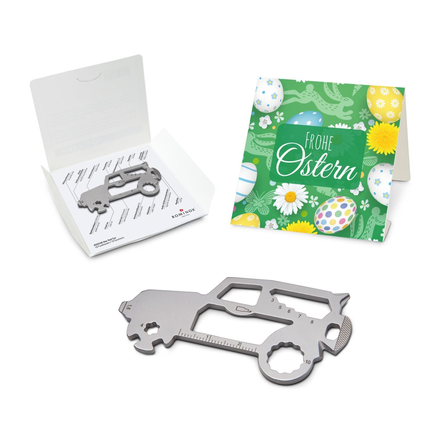 ROMINOX® Key Tool / Multifunktionswerkzeug im Motiv-Mäppchen Frohe Ostern