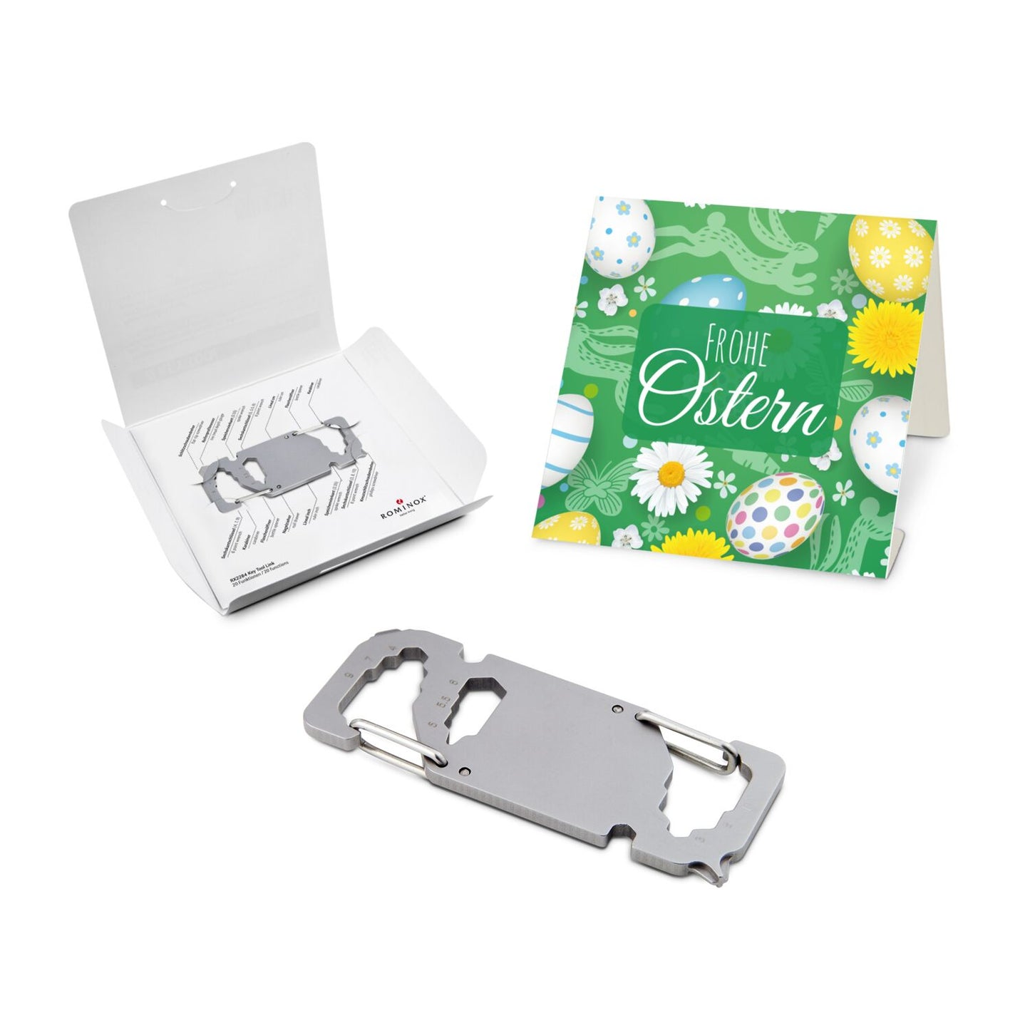 ROMINOX® Key Tool / Multifunktionswerkzeug im Motiv-Mäppchen Frohe Ostern