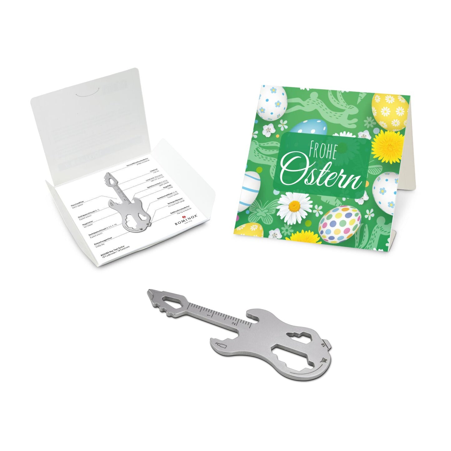 ROMINOX® Key Tool / Multifunktionswerkzeug im Motiv-Mäppchen Frohe Ostern