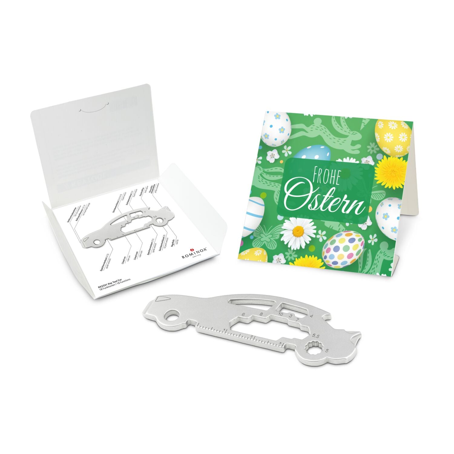 ROMINOX® Key Tool / Multifunktionswerkzeug im Motiv-Mäppchen Frohe Ostern