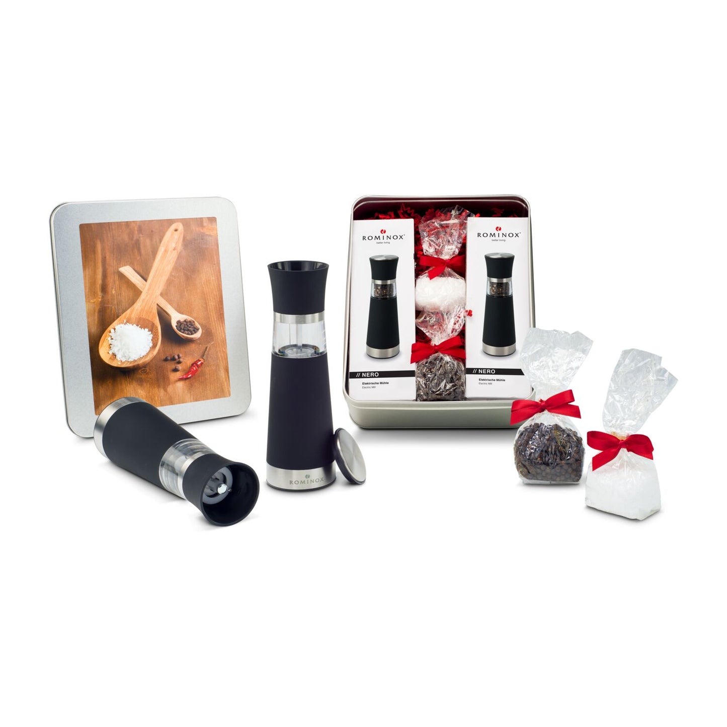 Salz- & Pfeffermühlen Set - in Silberdose