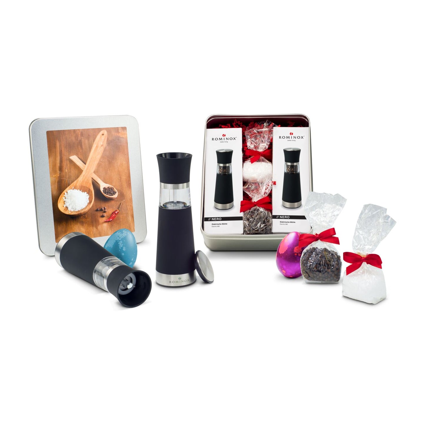 Oster-Salz- & Pfeffermühlen Set - in Silberdose