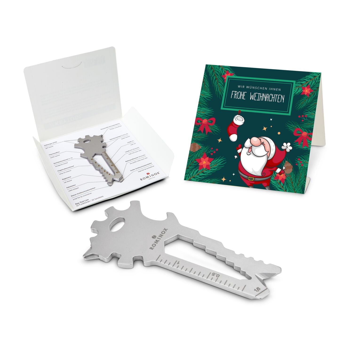 ROMINOX® Key Tool / Multifunktionswerkzeug im Motiv-Mäppchen Frohe Weihnachten