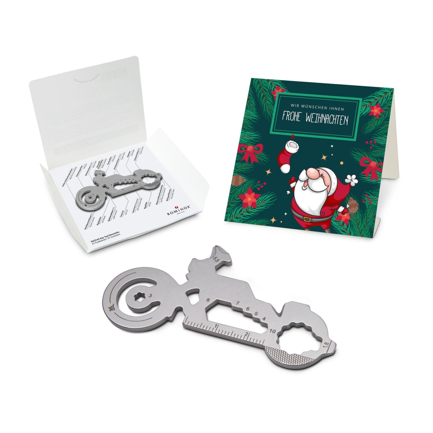 ROMINOX® Key Tool / Multifunktionswerkzeug im Motiv-Mäppchen Frohe Weihnachten