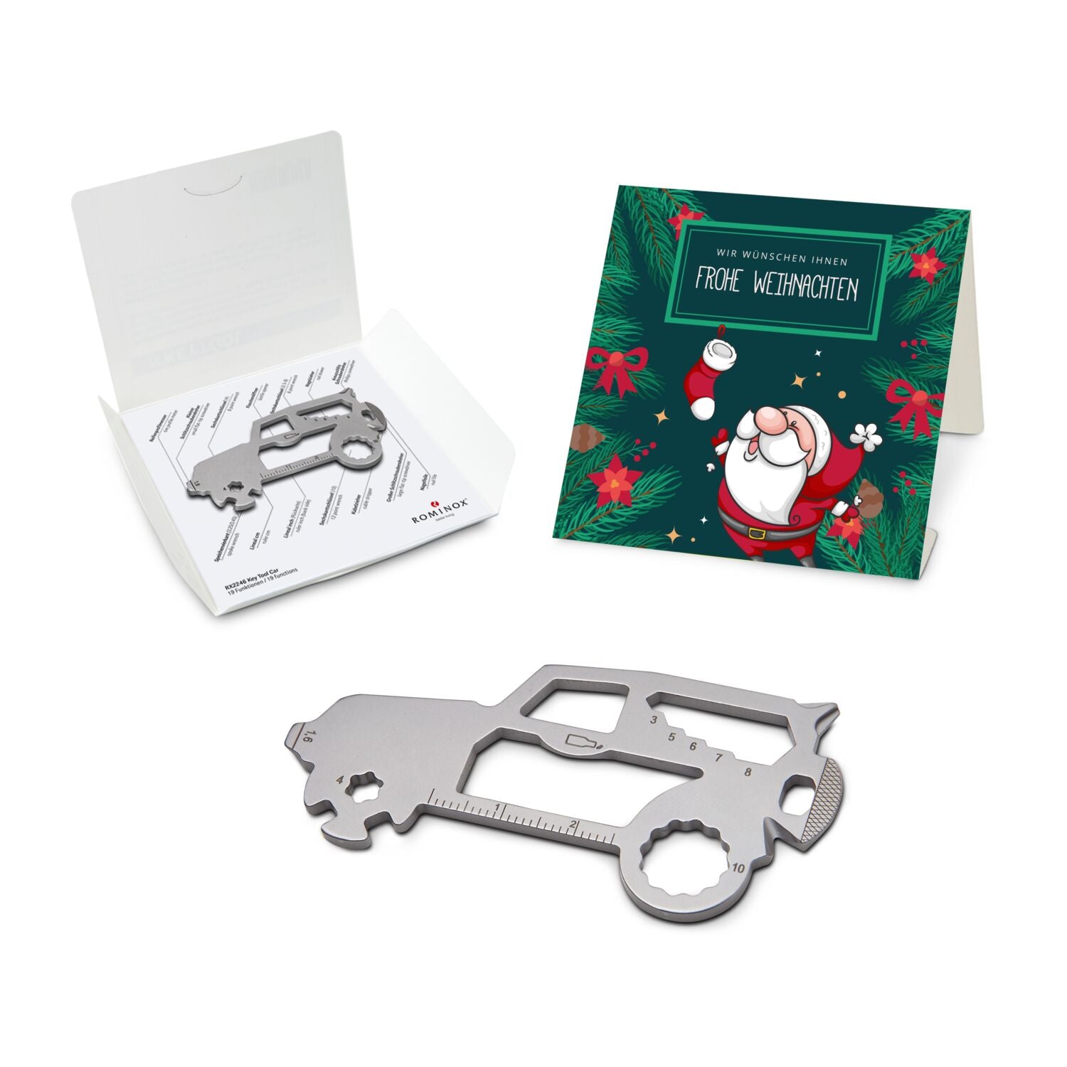 ROMINOX® Key Tool / Multifunktionswerkzeug im Motiv-Mäppchen Frohe Weihnachten