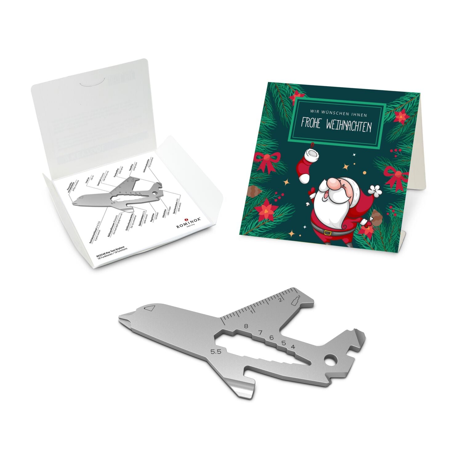 ROMINOX® Key Tool / Multifunktionswerkzeug im Motiv-Mäppchen Frohe Weihnachten