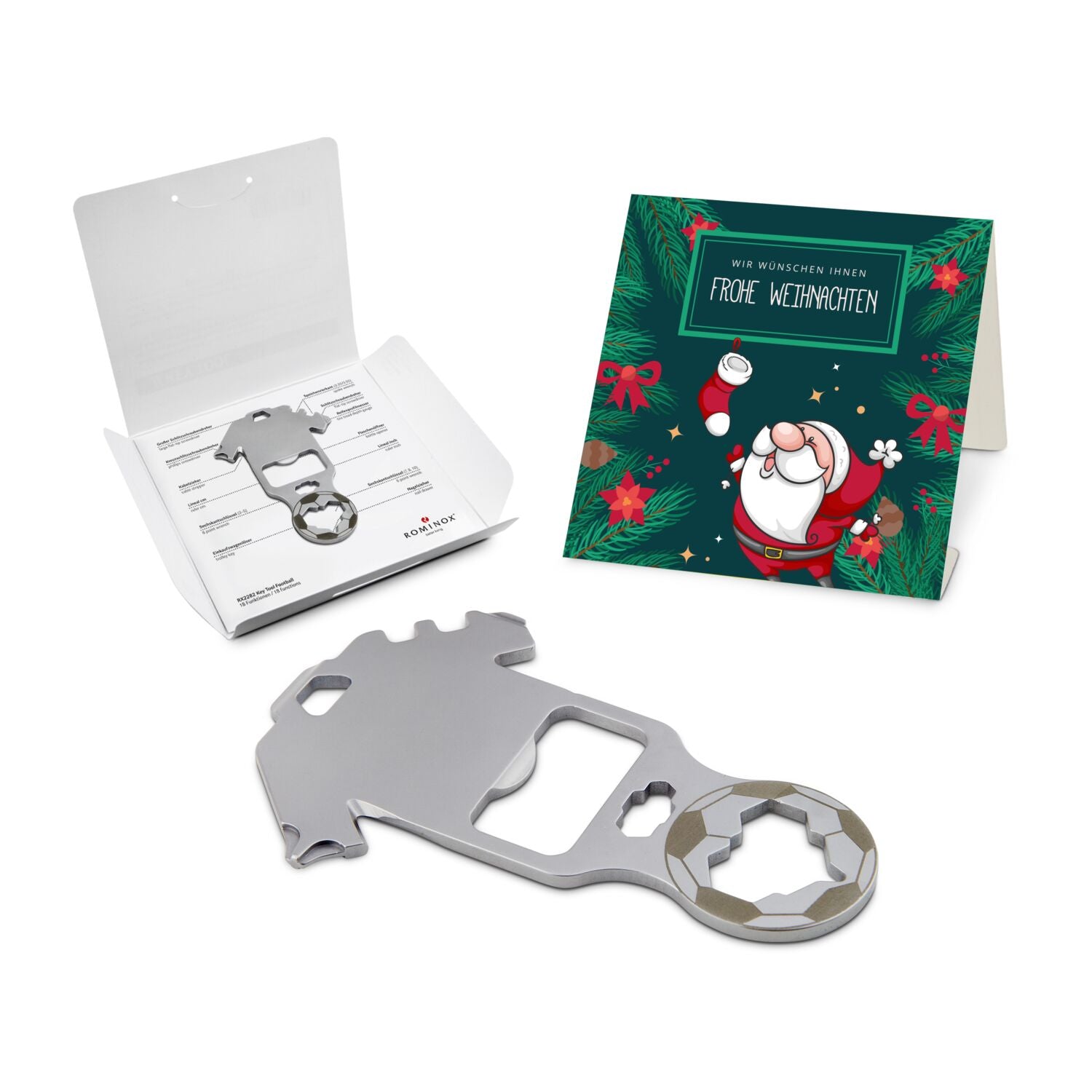 ROMINOX® Key Tool / Multifunktionswerkzeug im Motiv-Mäppchen Frohe Weihnachten