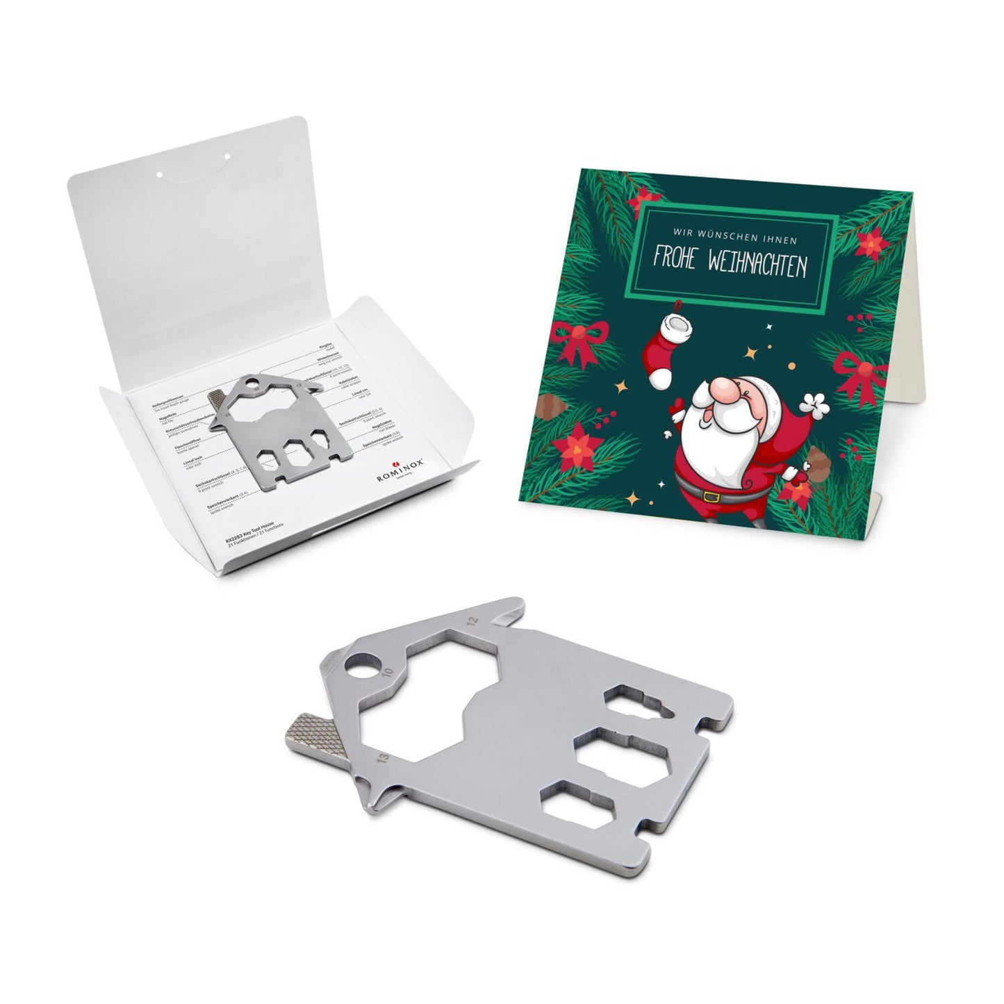 ROMINOX® Key Tool / Multifunktionswerkzeug im Motiv-Mäppchen Frohe Weihnachten