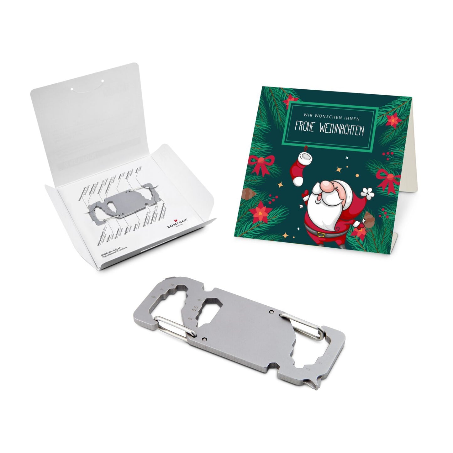 ROMINOX® Key Tool / Multifunktionswerkzeug im Motiv-Mäppchen Frohe Weihnachten