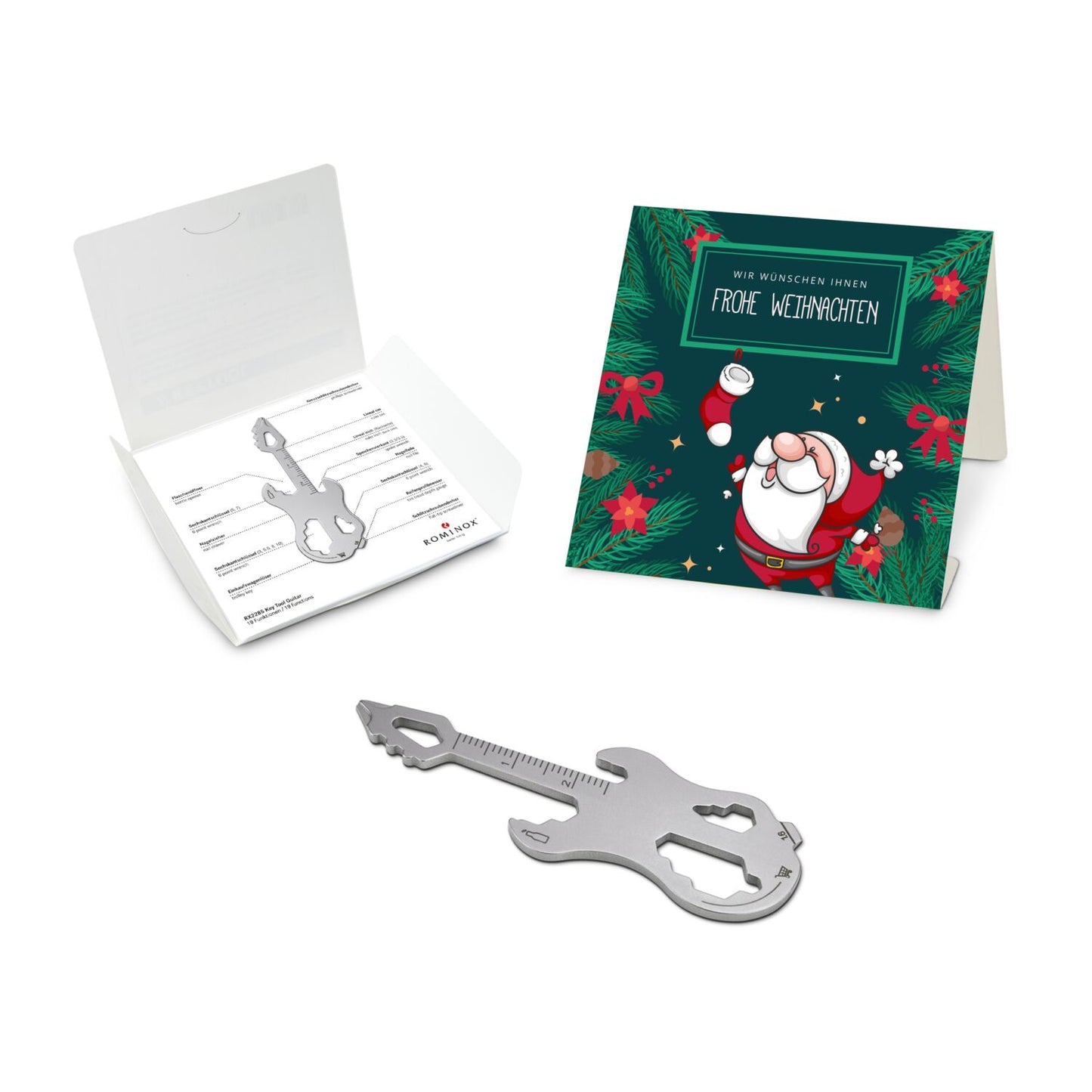 ROMINOX® Key Tool / Multifunktionswerkzeug im Motiv-Mäppchen Frohe Weihnachten