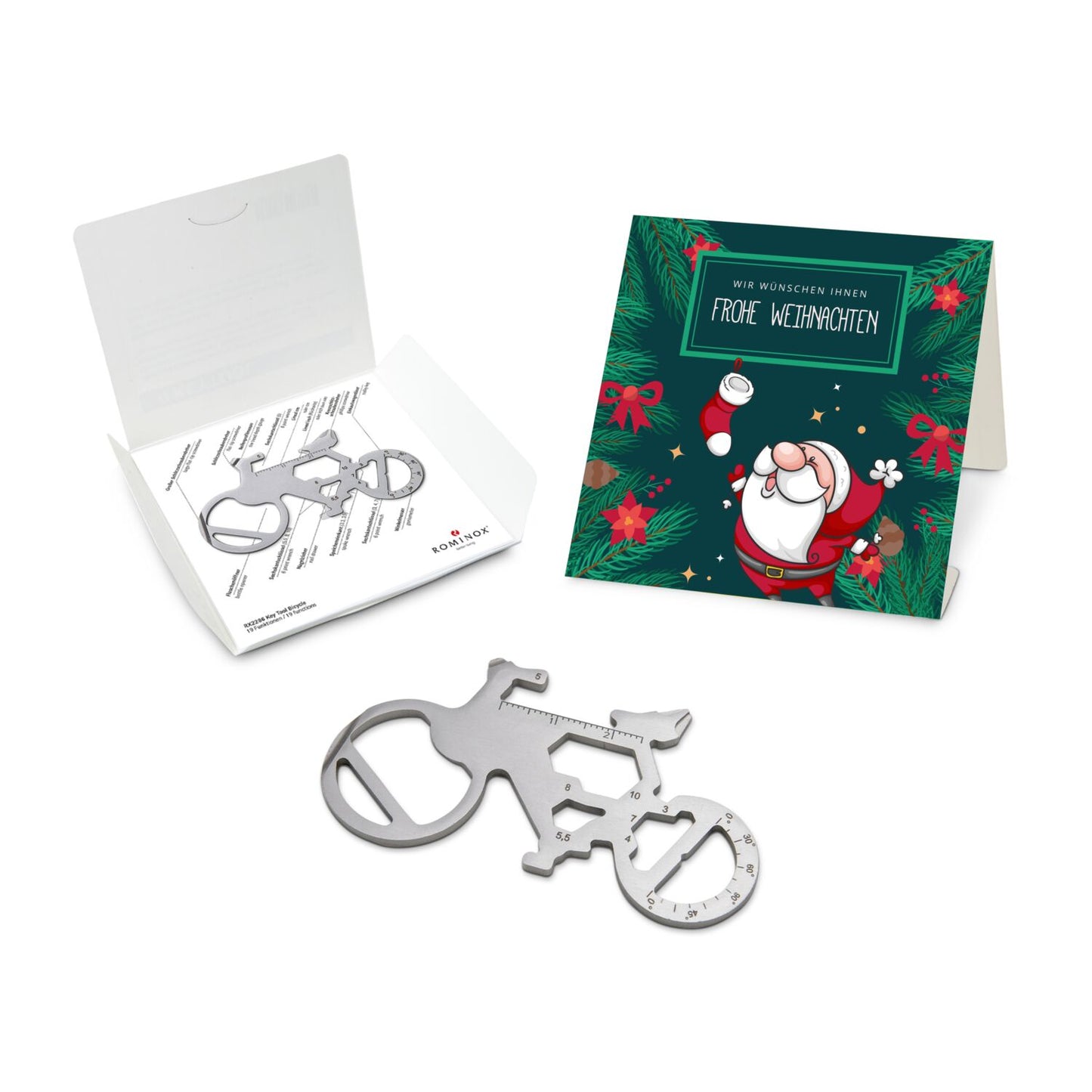 ROMINOX® Key Tool / Multifunktionswerkzeug im Motiv-Mäppchen Frohe Weihnachten