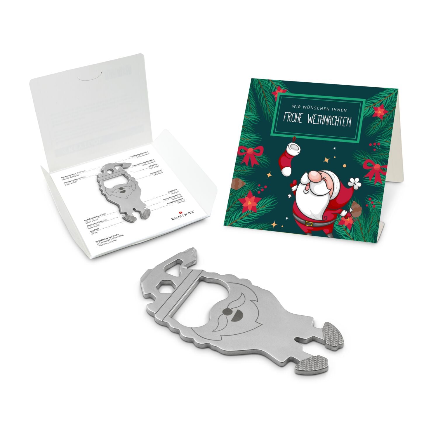 ROMINOX® Key Tool / Multifunktionswerkzeug im Motiv-Mäppchen Frohe Weihnachten