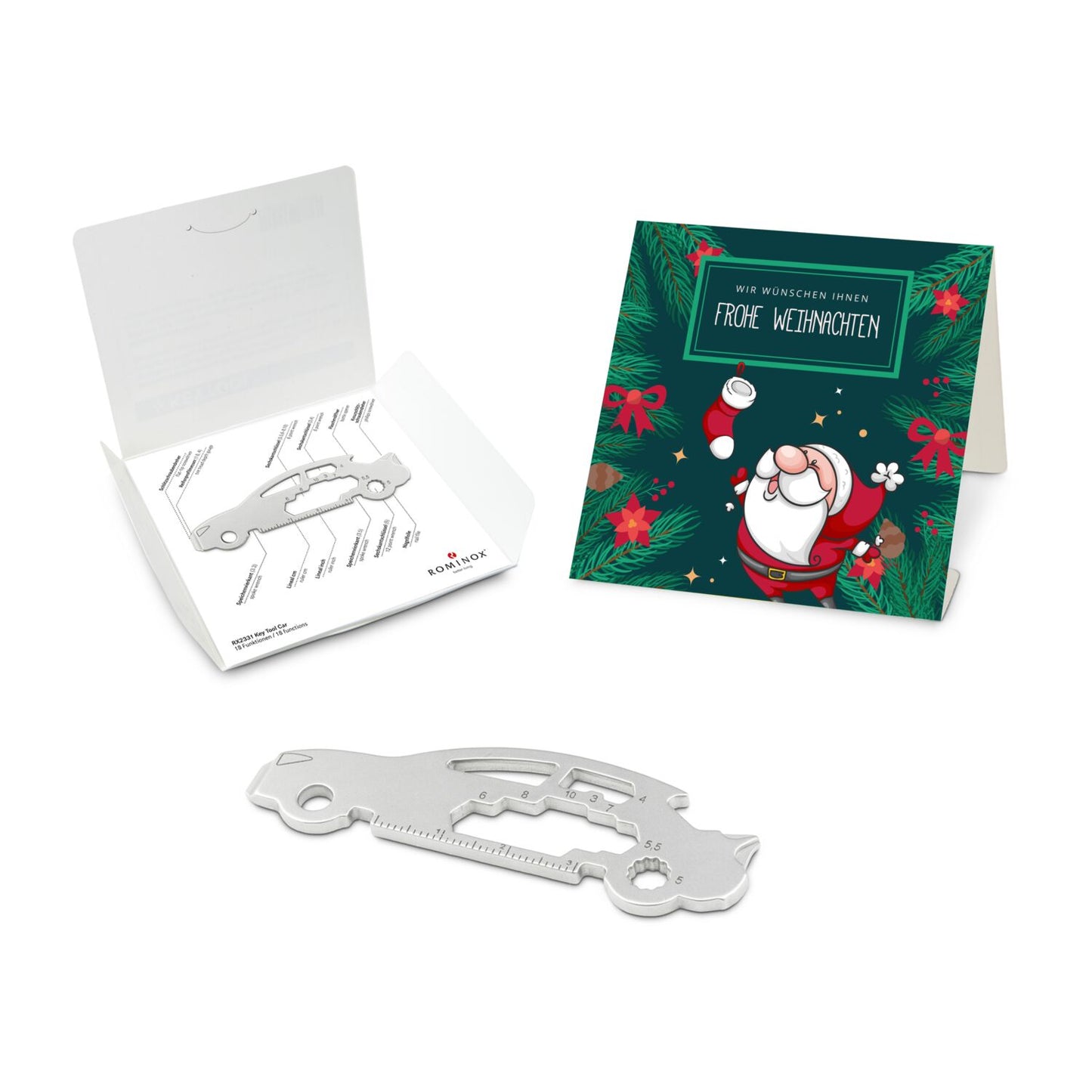 ROMINOX® Key Tool / Multifunktionswerkzeug im Motiv-Mäppchen Frohe Weihnachten