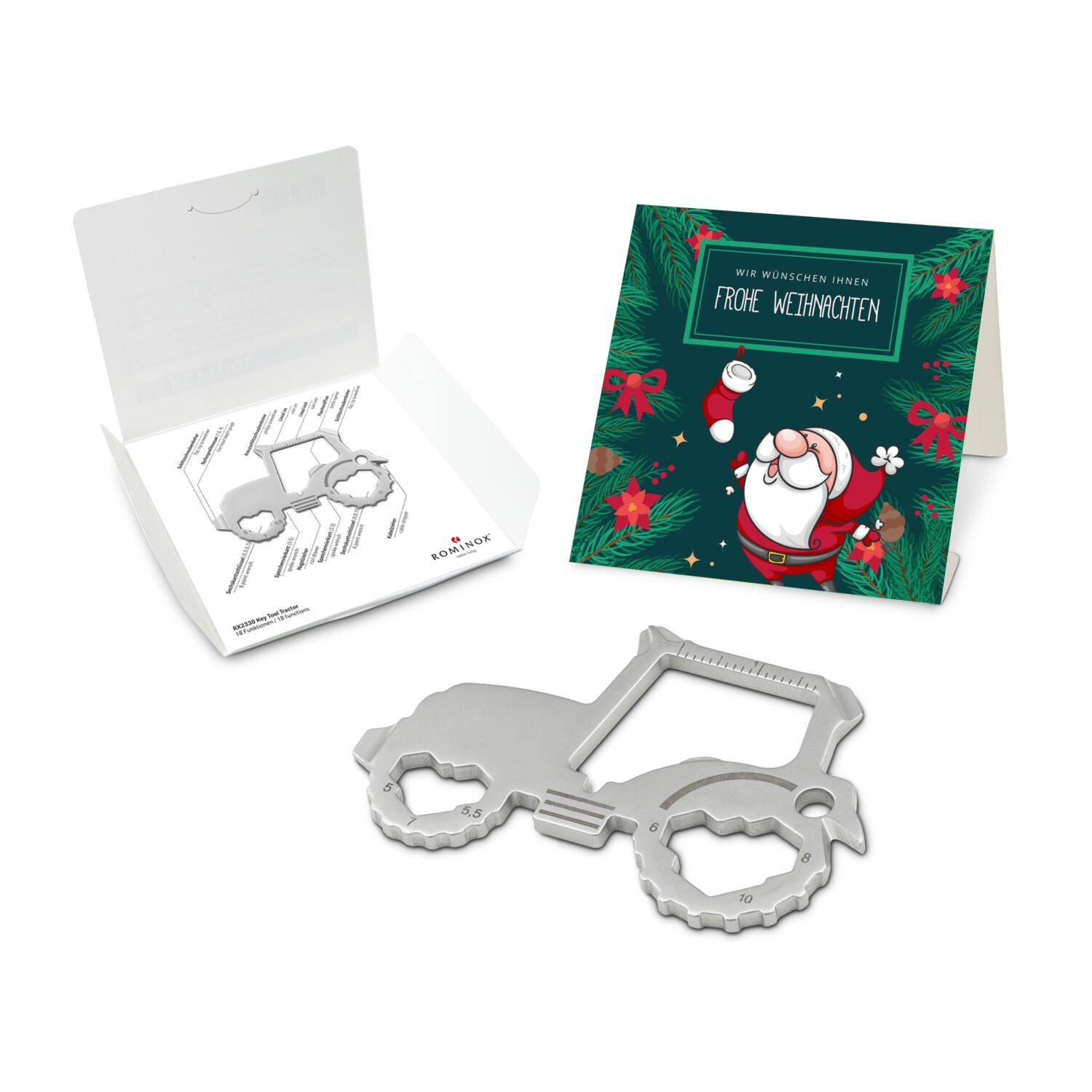 ROMINOX® Key Tool / Multifunktionswerkzeug im Motiv-Mäppchen Frohe Weihnachten