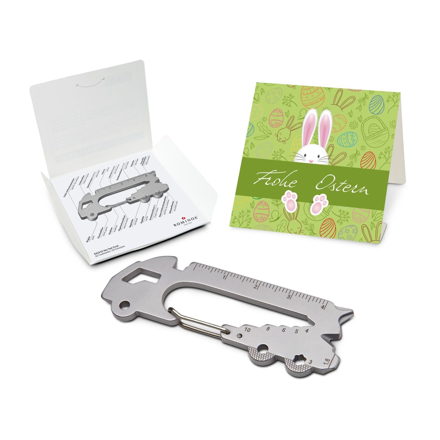 ROMINOX® Key Tool / Multifunktionswerkzeug im Motiv-Mäppchen Osterhase