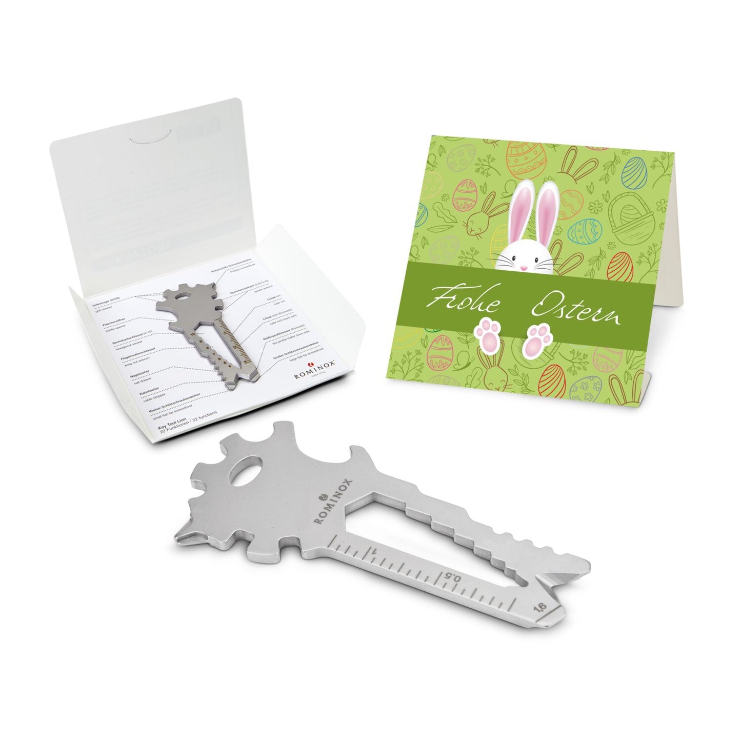 ROMINOX® Key Tool / Multifunktionswerkzeug im Motiv-Mäppchen Osterhase