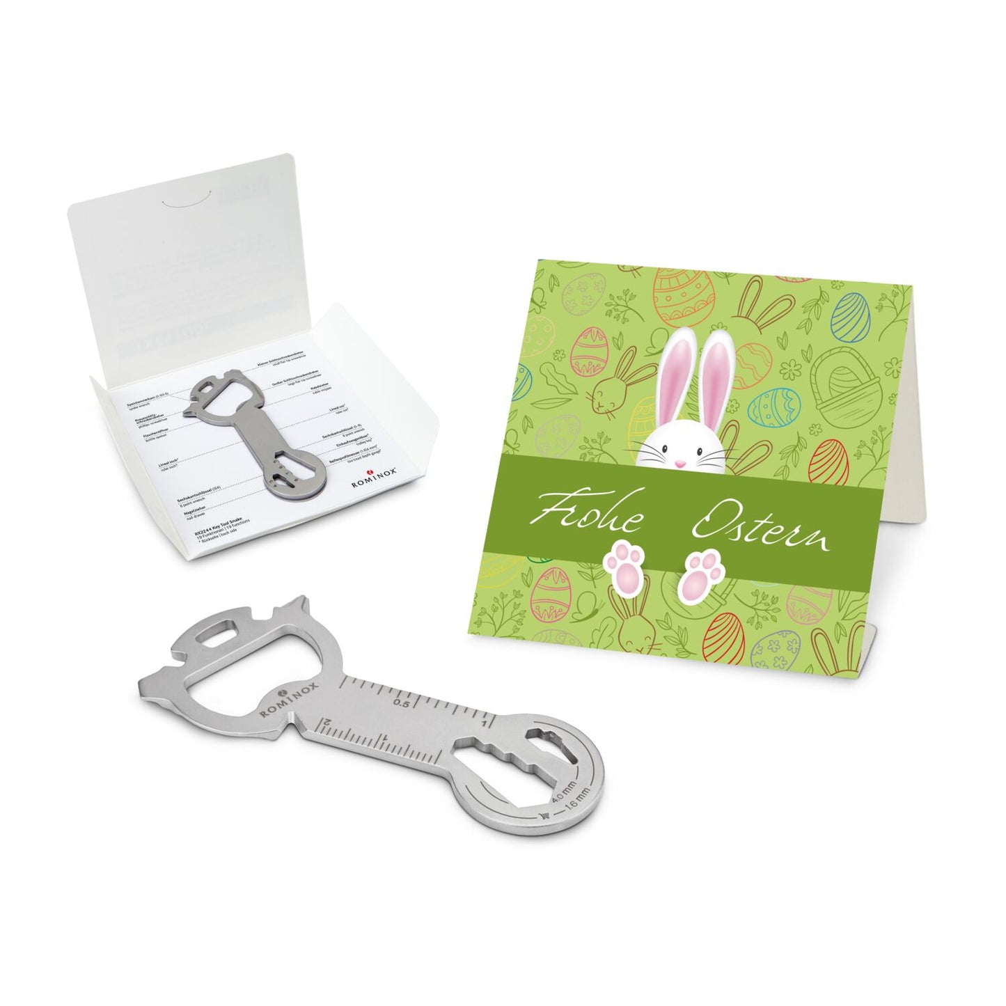 ROMINOX® Key Tool / Multifunktionswerkzeug im Motiv-Mäppchen Osterhase