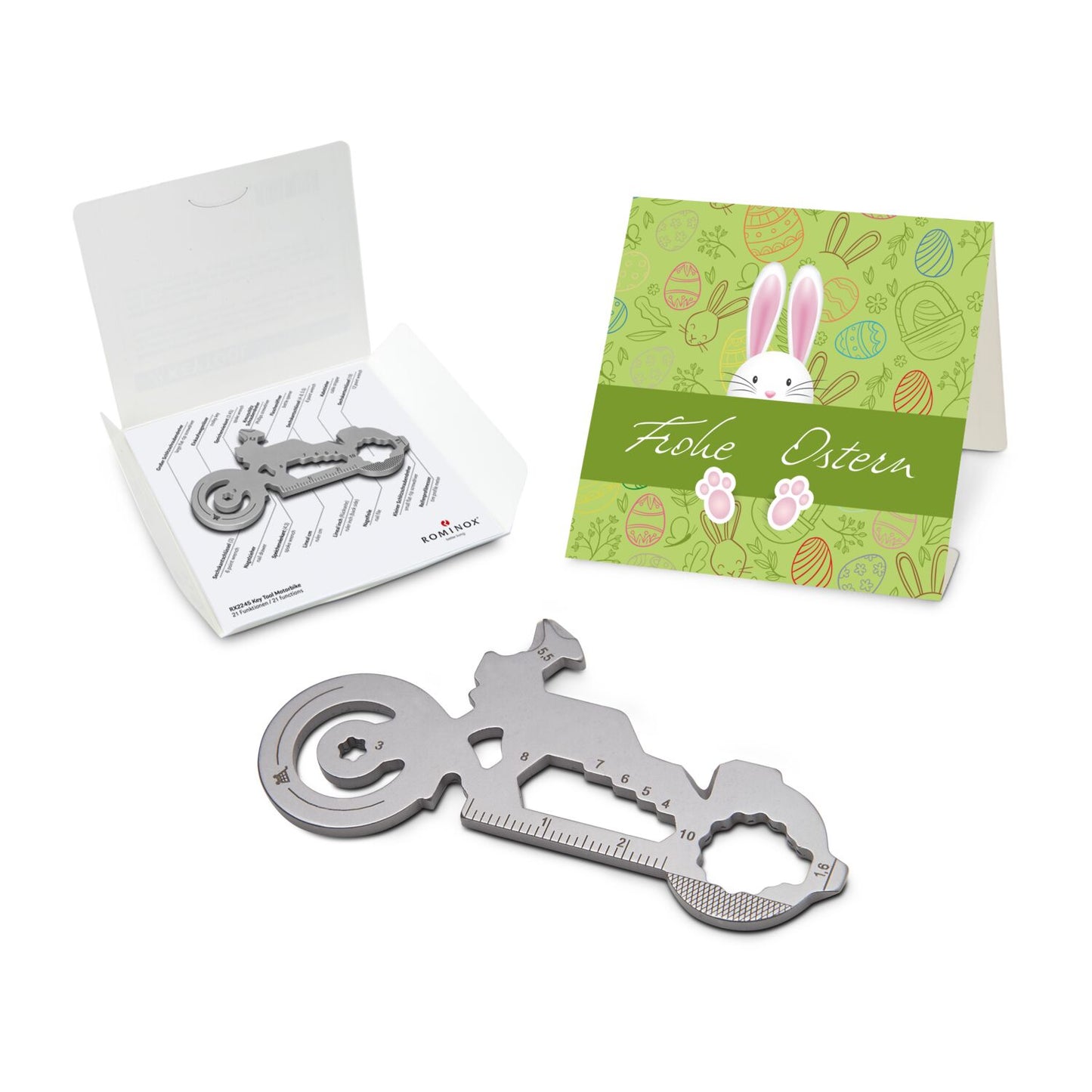 ROMINOX® Key Tool / Multifunktionswerkzeug im Motiv-Mäppchen Osterhase