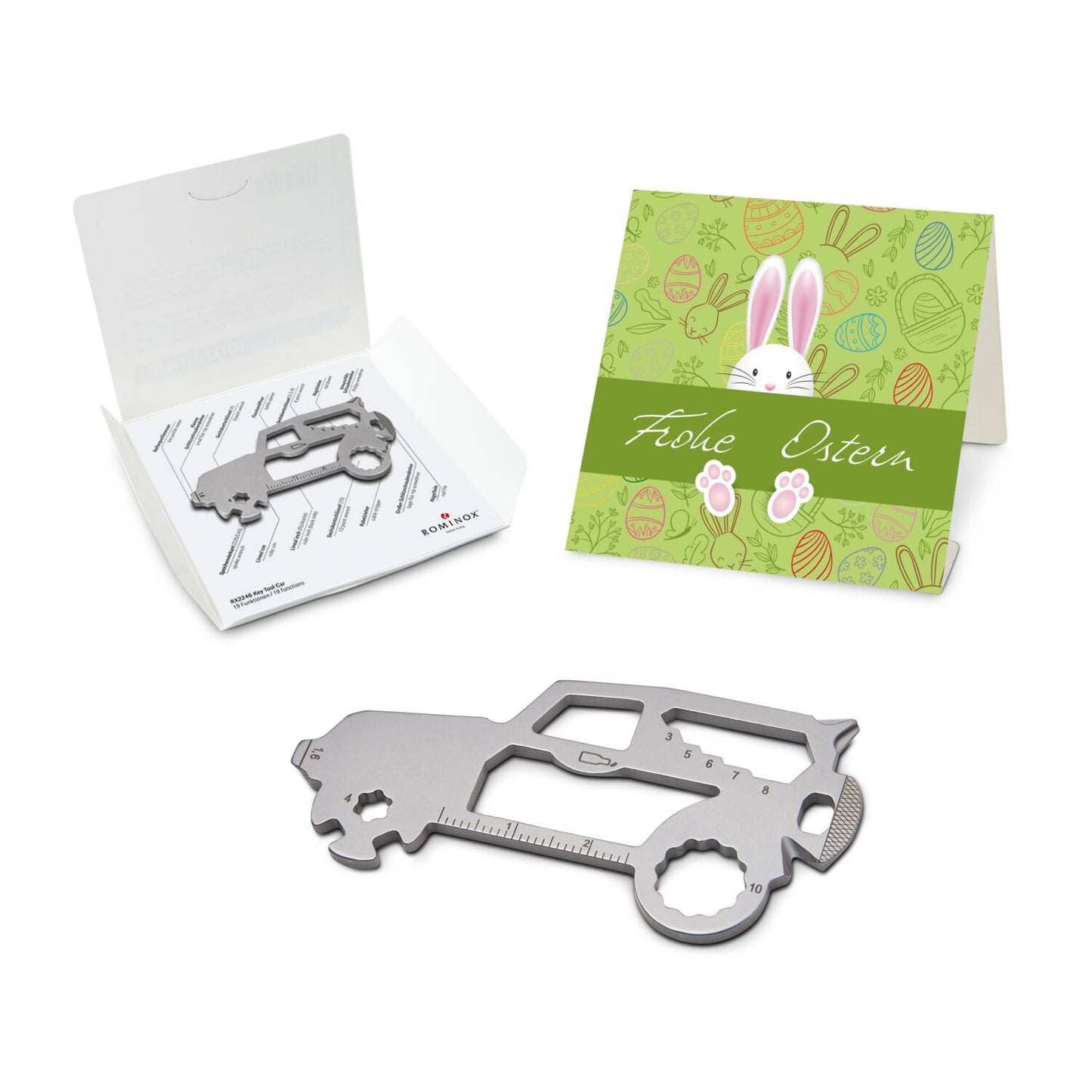 ROMINOX® Key Tool / Multifunktionswerkzeug im Motiv-Mäppchen Osterhase