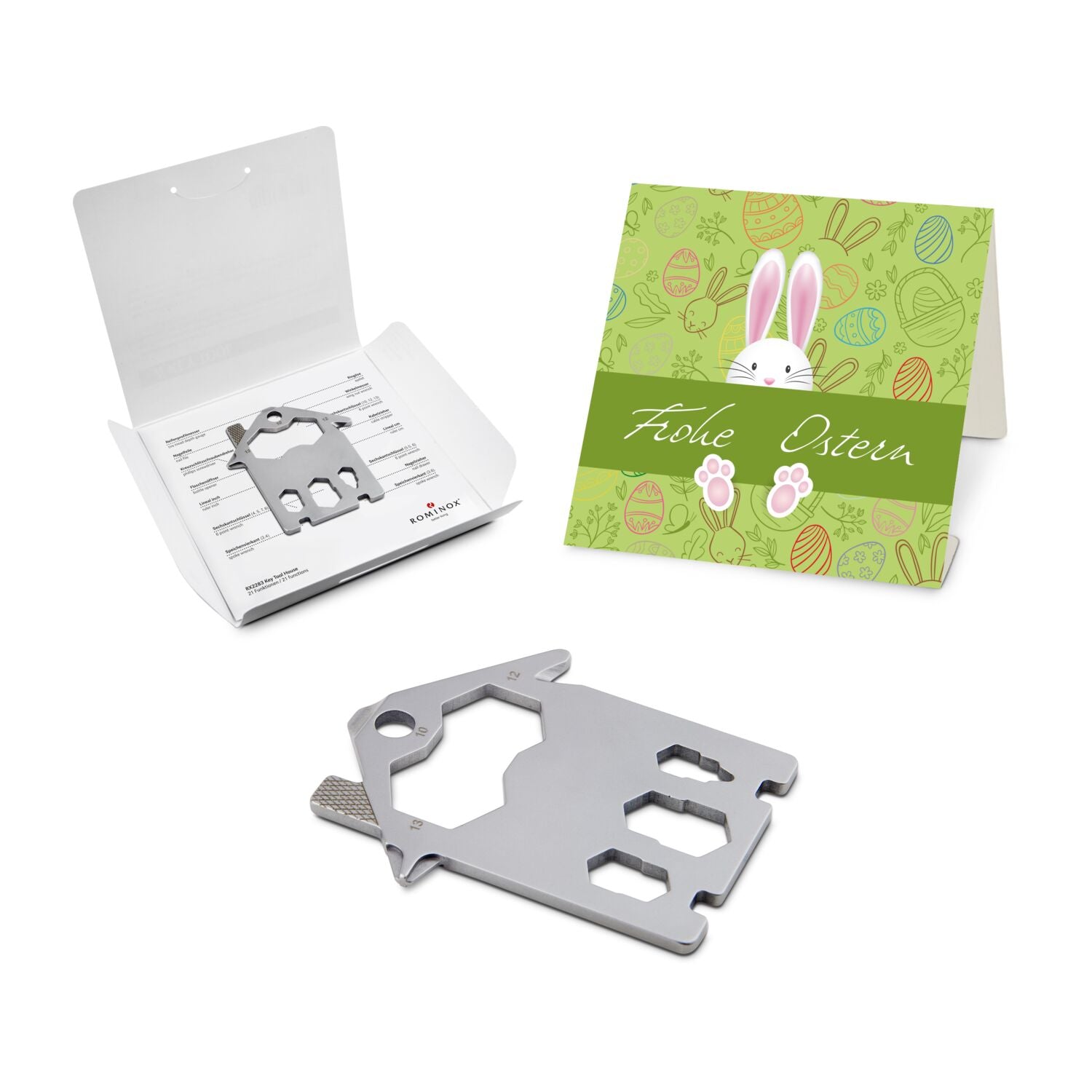 ROMINOX® Key Tool / Multifunktionswerkzeug im Motiv-Mäppchen Osterhase